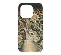Custodia per iPhone 15 Pro Lepre vittoriana William Morris Floral Art