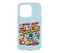 Custodia per iPhone 15 Pro Let's Get Tropi-Cool Flamingo Ananas Beach Graphic