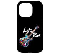 Custodia per iPhone 15 Pro Let's Rock N Roll Guitar Band Funny Rock Ragazze Ragazzi Bambini