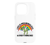 Custodia per iPhone 15 Pro Life Is Meaningless Everything Dies Divertente Gesù Dinosauro