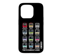 Custodia per iPhone 15 Pro Linee ferroviarie della metropolitana di Tokyo Kanji Marunouchi Ginza Hibiya Oedo
