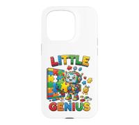 Custodia per iPhone 15 Pro Little Genius Robot Puzzle Builder Design per bambini