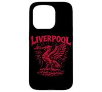 Custodia per iPhone 15 Pro Liverpool England Zine Ink con stampa rossa a forma di uccello con fegato