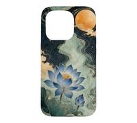 Custodia per iPhone 15 Pro Loto blu sotto un cielo pieno di stelle