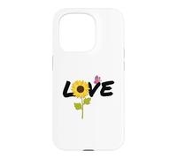 Custodia per iPhone 15 Pro Love Girasole Farfalla - Farfalle Girasoli