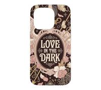 Custodia per iPhone 15 Pro Love in the Dark, arte floreale romantica vintage con ali d'angelo