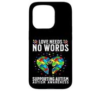 Custodia per iPhone 15 Pro Love Needs No Words Autism Awareness Support Gifts Parents