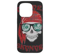 Custodia per iPhone 15 Pro Lynyrd Skynyrd - Stencil a forma di teschio da uomo semplice pirata, stile retrò