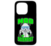 Custodia per iPhone 15 Pro Mad Scientist Panda Bear, divertente animale, fanatico della scienza STEM