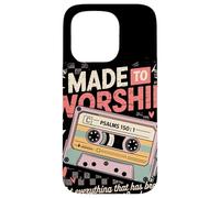 Custodia per iPhone 15 Pro Made To Worship Psalm 150:1 Cassetta Retrò Lode Cristiana