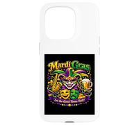 Custodia per iPhone 15 Pro Maglietta con maschera di carnevale e scritta "Let The Good Times"
