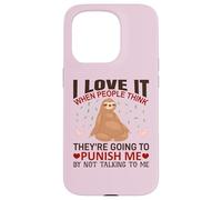 Custodia per iPhone 15 Pro Maglietta con scritta in inglese "I Love It When People Think Sloths Lover", idea regalo