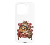 Custodia per iPhone 15 Pro Maine Coon - Chitarra acustica con gatto, canti natalizi