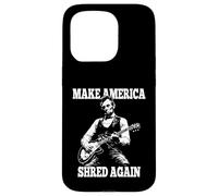 Custodia per iPhone 15 Pro Make America Shred Again Presidente Lincoln Suonando la Chitarra