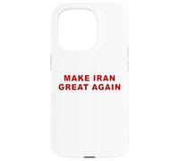 Custodia per iPhone 15 Pro Make Iran Great Again - Minimal Text White & Red