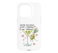 Custodia per iPhone 15 Pro Martini Olive, simpatico gioco di parole d'amore, design a forma di coppia