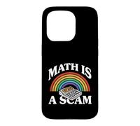Custodia per iPhone 15 Pro Math Is A Scam Retro Rainbow Exploding Calculator Sarcasm