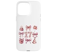 Custodia per iPhone 15 Pro Max 17° Compleanno Ragazza Coquette Fiocchi Rosa Diciassette Anni