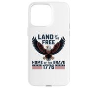 Custodia per iPhone 15 Pro Max 1776 USA Terra Aquila della Libera Casa dei Coraggiosi Patriottici
