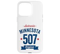 Custodia per iPhone 15 Pro Max 507 Minnesota Codice Area Distressed Autentico Blu Testo