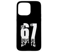 Custodia per iPhone 15 Pro Max 67 Numero gocciolante Stile Bold Minimal Graphic Design