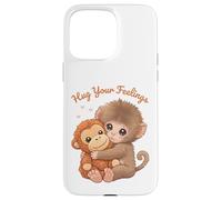 Custodia per iPhone 15 Pro Max Abbraccia i tuoi sentimenti, scimmietta carina