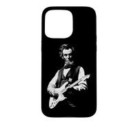 Custodia per iPhone 15 Pro Max Abraham Lincoln Suonare Chitarra Elettrica Vintage Rock