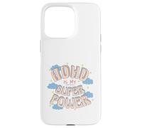 Custodia per iPhone 15 Pro Max ADHD è il mio super, potere retrò arcobaleno nuvola grafica