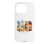 Custodia per iPhone 15 Pro Max Africa Giraffe, Leoni e Savana - Vacanze Africa