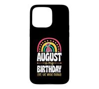 Custodia per iPhone 15 Pro Max Agosto è il mio compleanno Sì, tutto il mese Boho Rainbow
