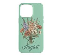 Custodia per iPhone 15 Pro Max Agosto Nascita Fiore Garofano Bucaneve Compleanno Floreale