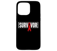 Custodia per iPhone 15 Pro Max Aids Survivor Hiv Nastro rosso aiuta guerriero - Giornata mondiale dell'aiuto