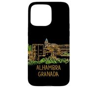 Custodia per iPhone 15 Pro Max Alhambra Granada Spagna Viaggio Souvenir Città Landmark Gift