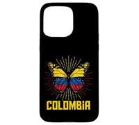Custodia per iPhone 15 Pro Max Ali di bandiera della farfalla della Colombia