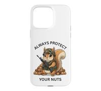 Custodia per iPhone 15 Pro Max Always Protect Your Nuts Cute Scoiattolo Indossare Militare
