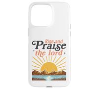 Custodia per iPhone 15 Pro Max Alzati e loda il Signore - Retro Christian Sunburst