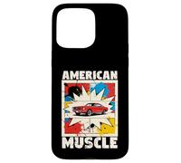 Custodia per iPhone 15 Pro Max American Muscle Car Lovers Comic Style Auto Mechanic