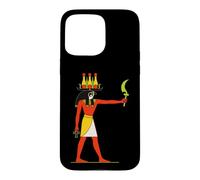 Custodia per iPhone 15 Pro Max Antico dio egizio Heru Khuti Kemet Falcon Divinità Muro