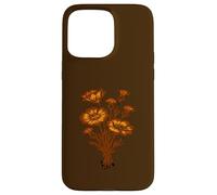 Custodia per iPhone 15 Pro Max Arancio bruciato Autunno Fiore di campo botanico Cottagecore Art