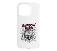 Custodia per iPhone 15 Pro Max Arcobaleno Trota Brutale Forza Pesca a Mosca