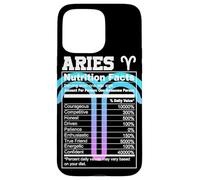 Custodia per iPhone 15 Pro Max Ariete Valori nutrizionali Segno zodiacale Astrologia Blu Viola