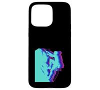 Custodia per iPhone 15 Pro Max Arrampicata moderna di Glitch Art Rock Climber Silhouette