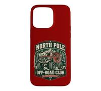 Custodia per iPhone 15 Pro Max Arte natalizia in stile vintage invecchiato fuoristrada Polo Nord