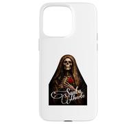 Custodia per iPhone 15 Pro Max Arte ravvicinata di Santa Muerte Dark Folk Saint