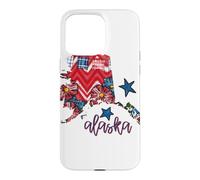 Custodia per iPhone 15 Pro Max Arte regionale con stelle scozzesi floreali dell'Alaska