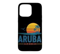 Custodia per iPhone 15 Pro Max Aruba Caraibi Retro Tramonto Vacanza