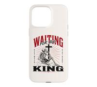 Custodia per iPhone 15 Pro Max Aspettando il re scheletro cristiano Bibbia Art