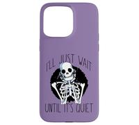 Custodia per iPhone 15 Pro Max ASPETTERÒ UN TRANQUILLO Halloween Teacher Skeleton Meme