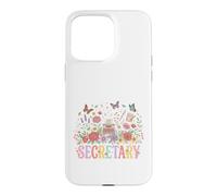 Custodia per iPhone 15 Pro Max Assistente amministratore della macchina da scrivere floreale segretaria