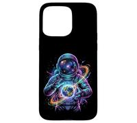 Custodia per iPhone 15 Pro Max Astronauta cosmico Holding Terra Spazio Galaxy